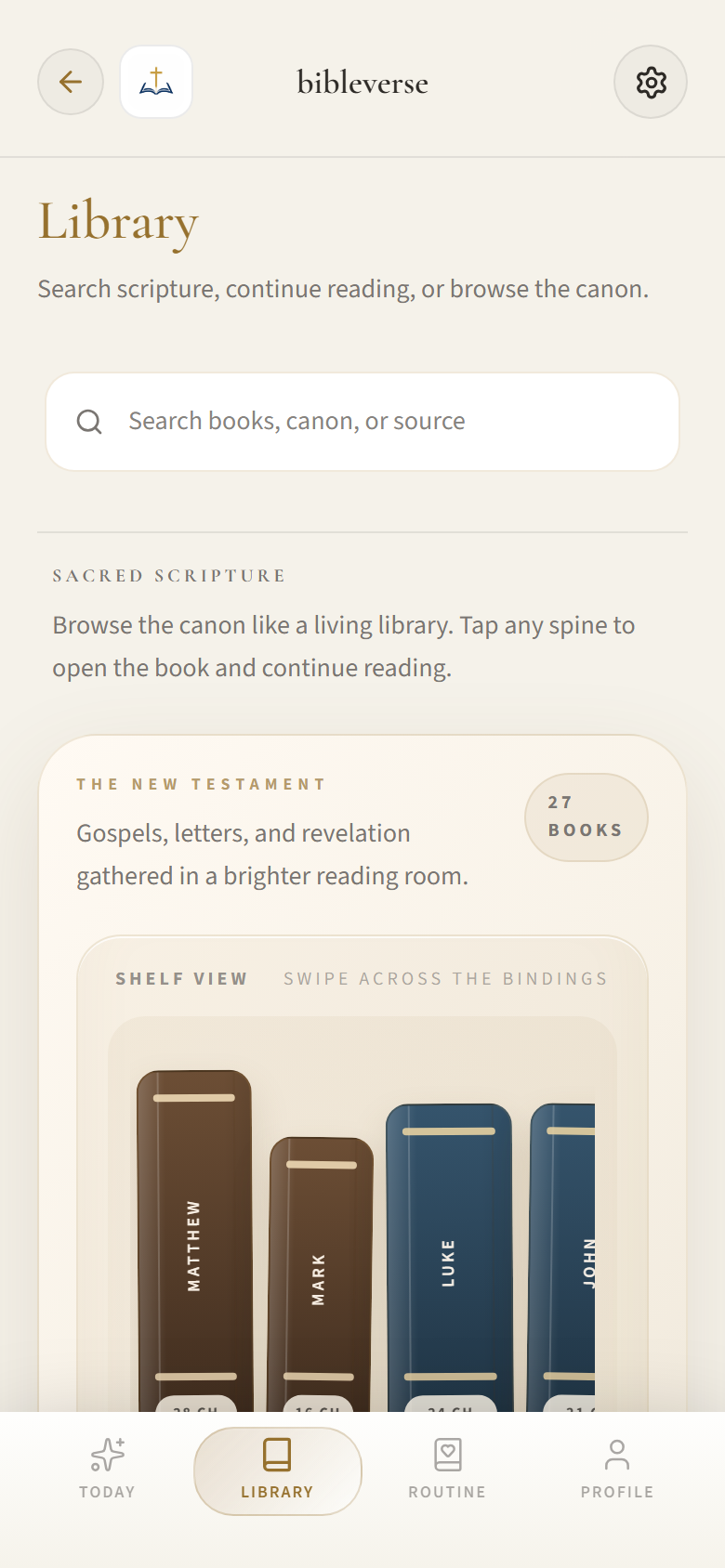 bibleverse Bible reader screen