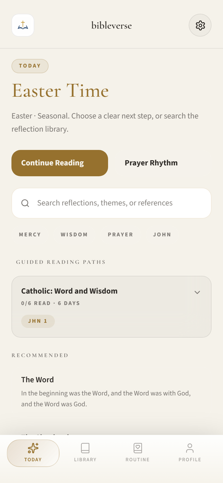 bibleverse Today screen